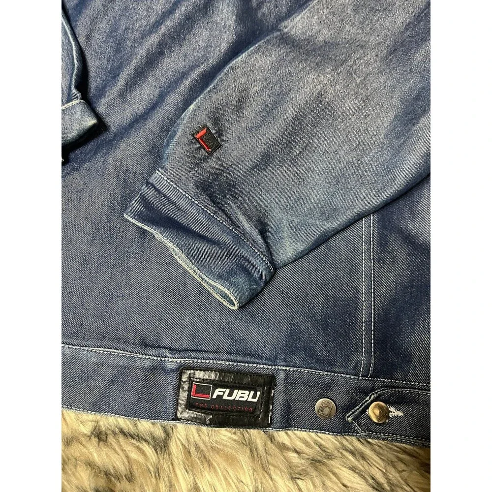 Vintage FUBU Apparel Company Full Zip Denim Trucker Jacket 2XL men’s
